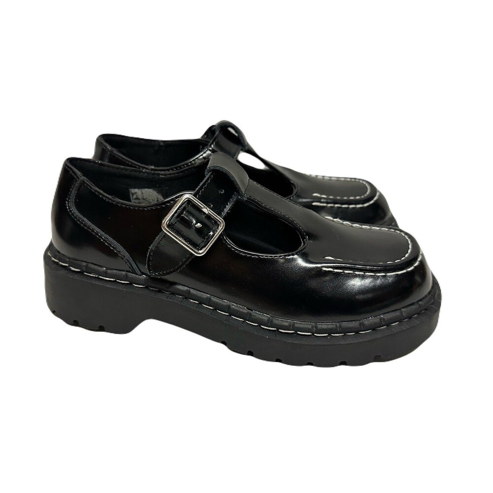 NEW TUK Brand Womens Size 6 EU 37 Black Patent Leather T-Bar Mary Janes Shoes - Picture 3 of 9